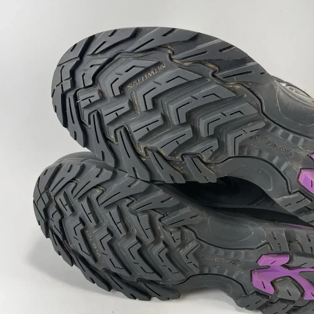 Salomon Comet 3D GTX Womens Size 9.5 Grey Purple Waterproof Hiking Boots 328088